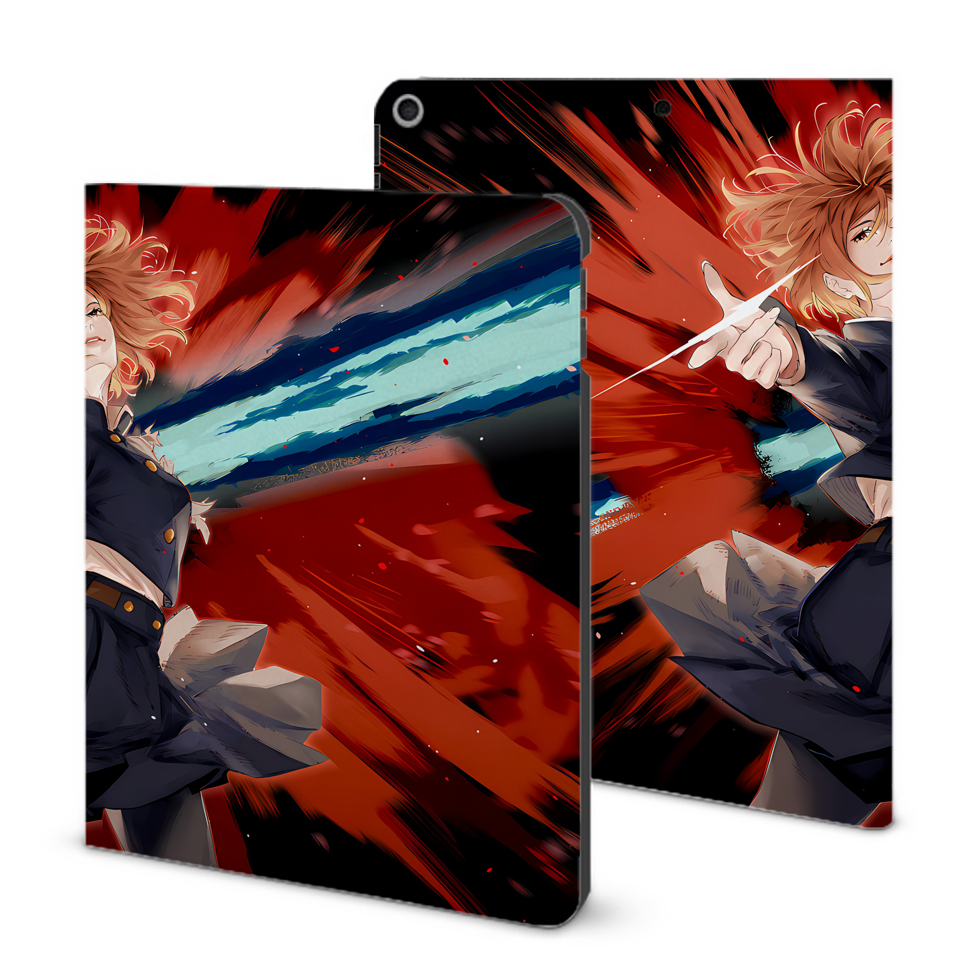 （画像用） 呪術廻戦 Jujutsu Kaisen IPad ケース ブック型 PUレザー TPU 耐衝撃 軽量 薄型 ペン収納なし 全面保護 IPad 各モデル対応